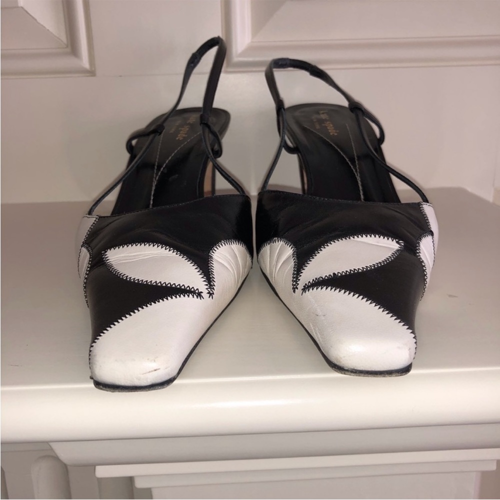 ⭐Kate Spade Black and Cream Slingback Heels - Picture 4 of 8